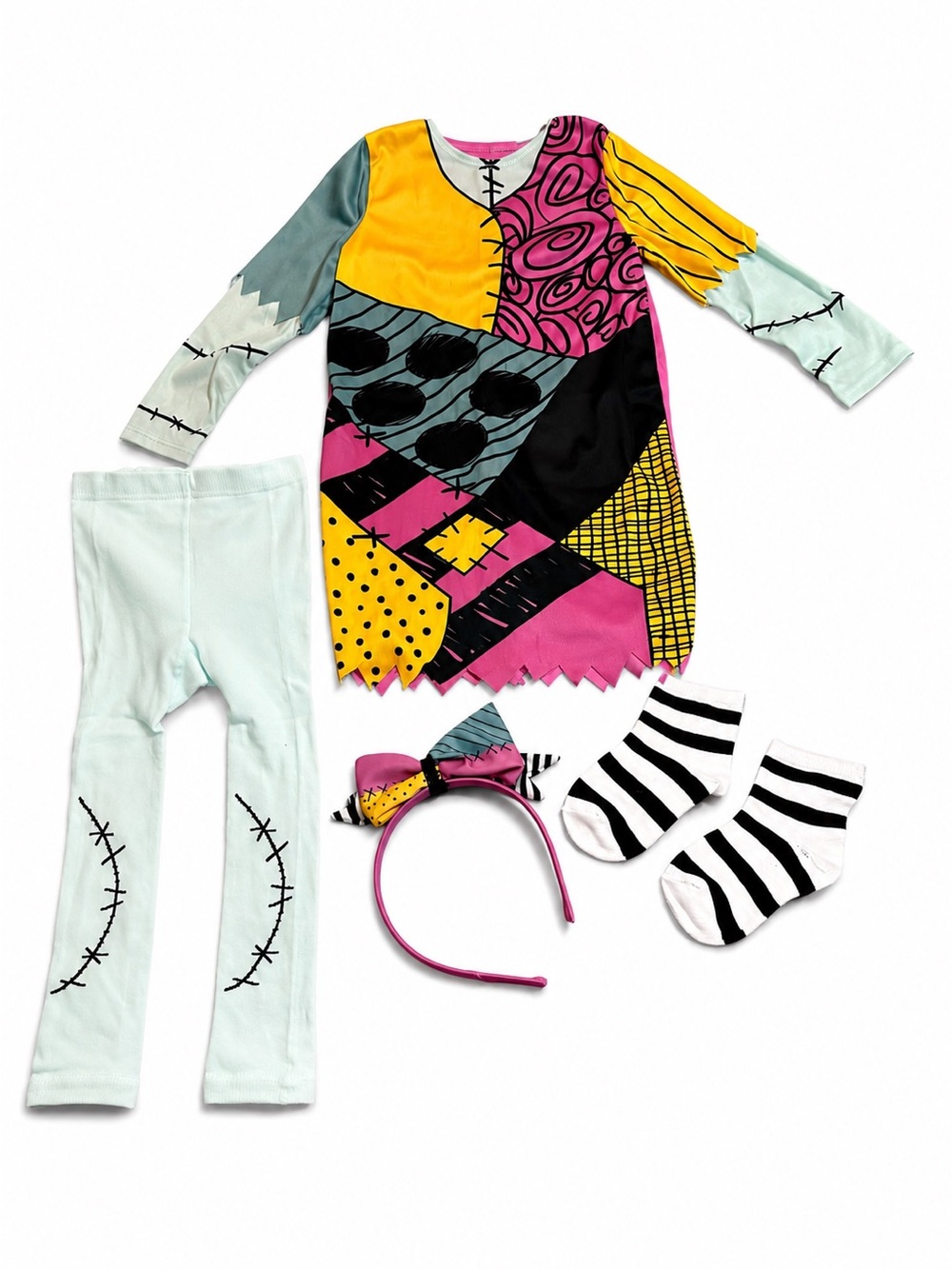 Disney Nightmare Before Christmas Sally Toddler Costume 12-24 Mo 5 Piece